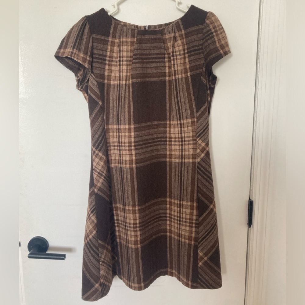 Faux wool, plaid mini dress